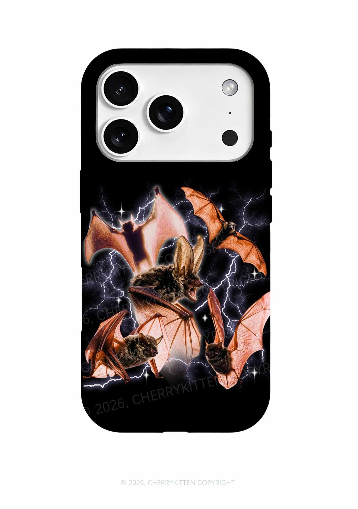 Halloween Bat In Lightning Y2K Phone Case Cherrykitten