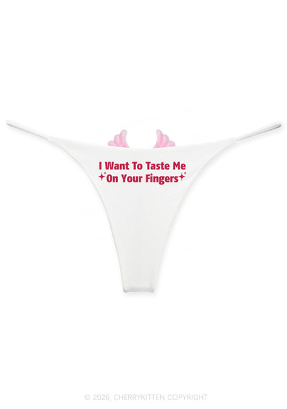 Taste Me On Fingers Y2K Goth Angel Wings Bikini String Thong Cherrykitten