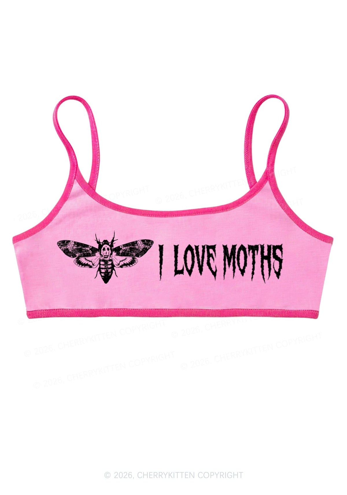 Halloween I Love Moths Y2K Super Crop Cami Cherrykitten
