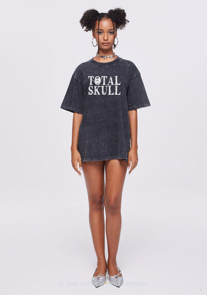 Halloween Total Skull Y2K Shirts Washed Tee Cherrykitten