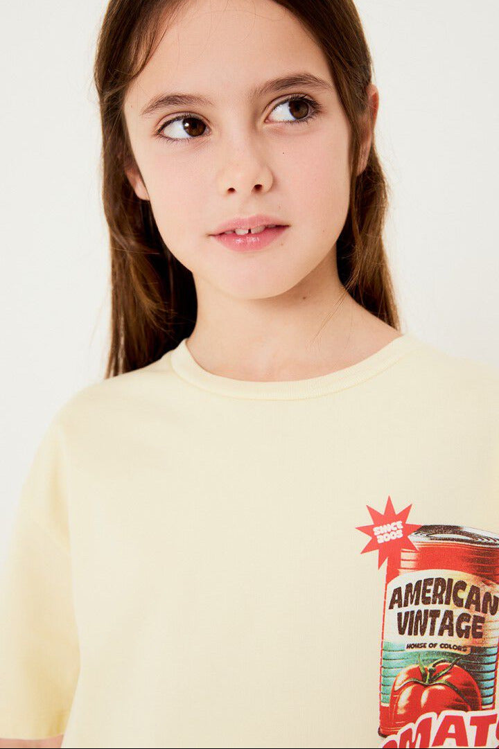 AMERICAN VINTAGE FIZVALLEY T SHIRT - VINTAGE CUSTARD