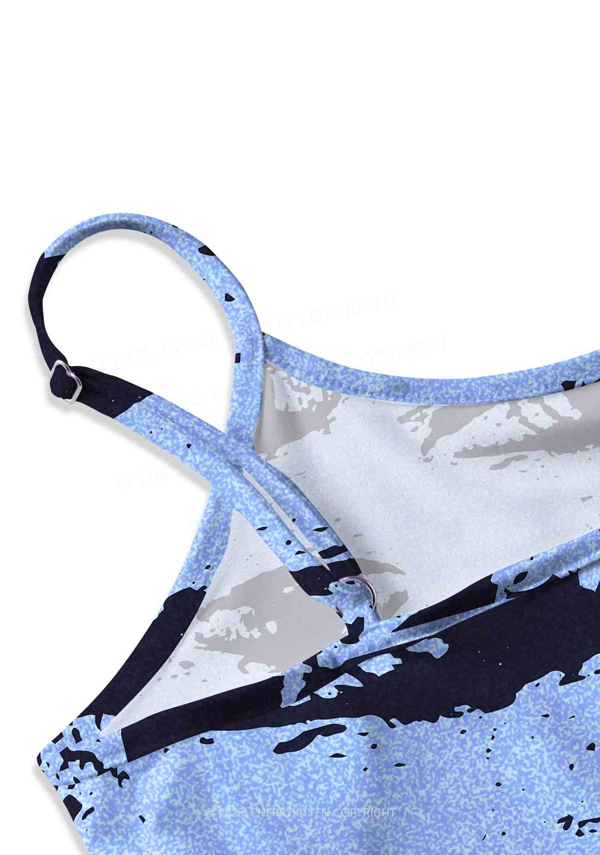Eyes In The Blue Y2K Print Slip Dress Cherrykitten
