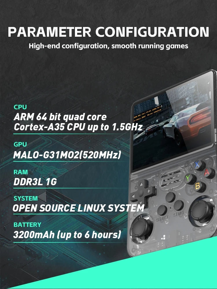RetroRush Ultimate Retro Handheld Gaming Console – 128GB Pocket Arcade, Hi-Res Screen, 20k Games!