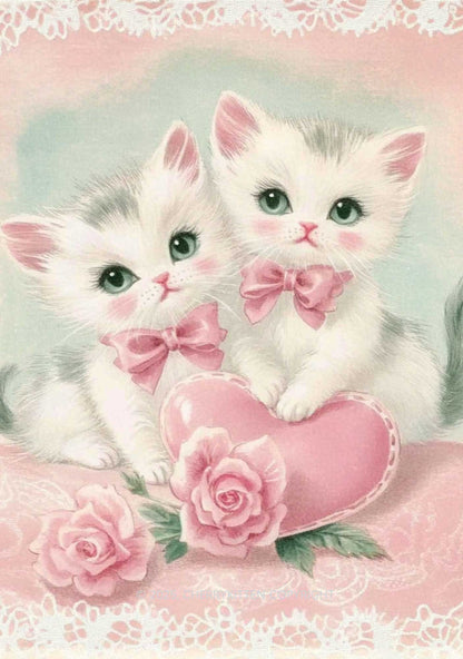 Rose Kitties Y2K Print Slip Dress Cherrykitten