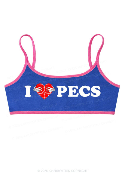 I Love Pecs Y2K Super Crop Cami Cherrykitten