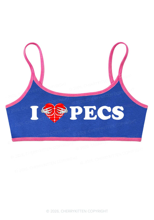 I Love Pecs Y2K Super Crop Cami Cherrykitten