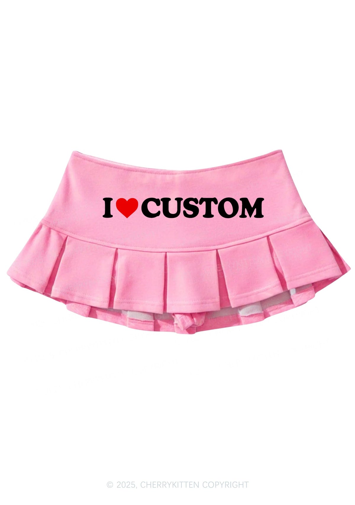 I Love Custom Valentine's Day Y2K Mini Pleated Skirts Cherrykitten