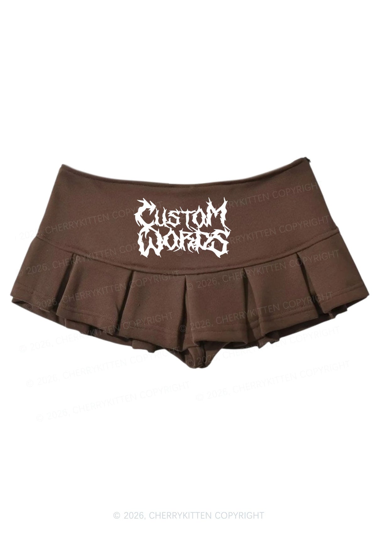 Custom Text Punk Font Y2K Mini Pleated Skirts Cherrykitten