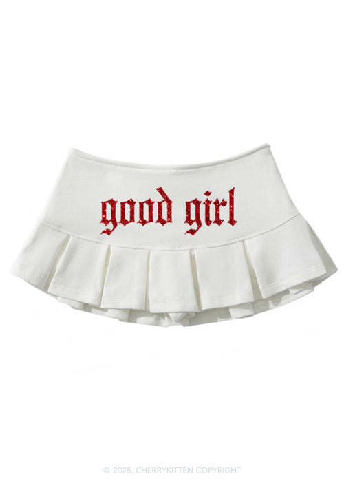 Glitter Good Girl Y2K Mini Pleated Skirts Cherrykitten