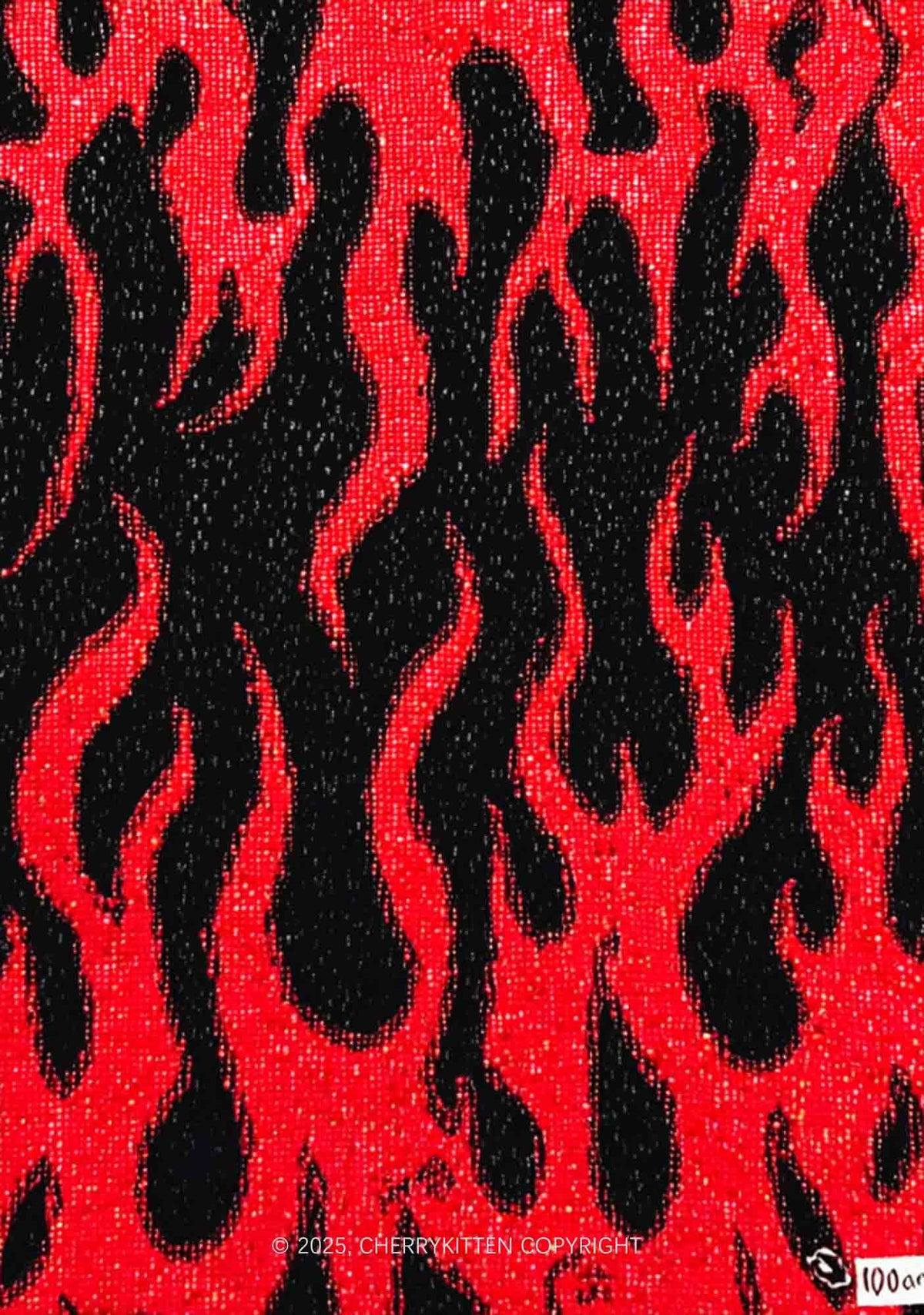 Red Flame Y2K Print Slip Dress Cherrykitten