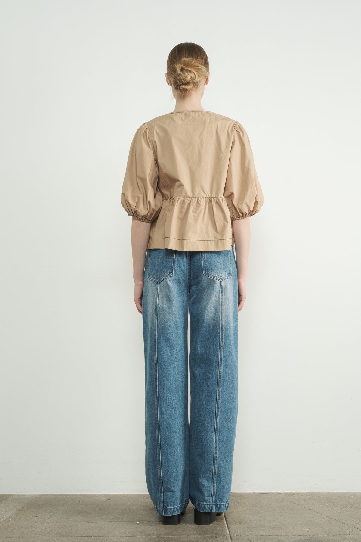 High waisted side seam detail denim