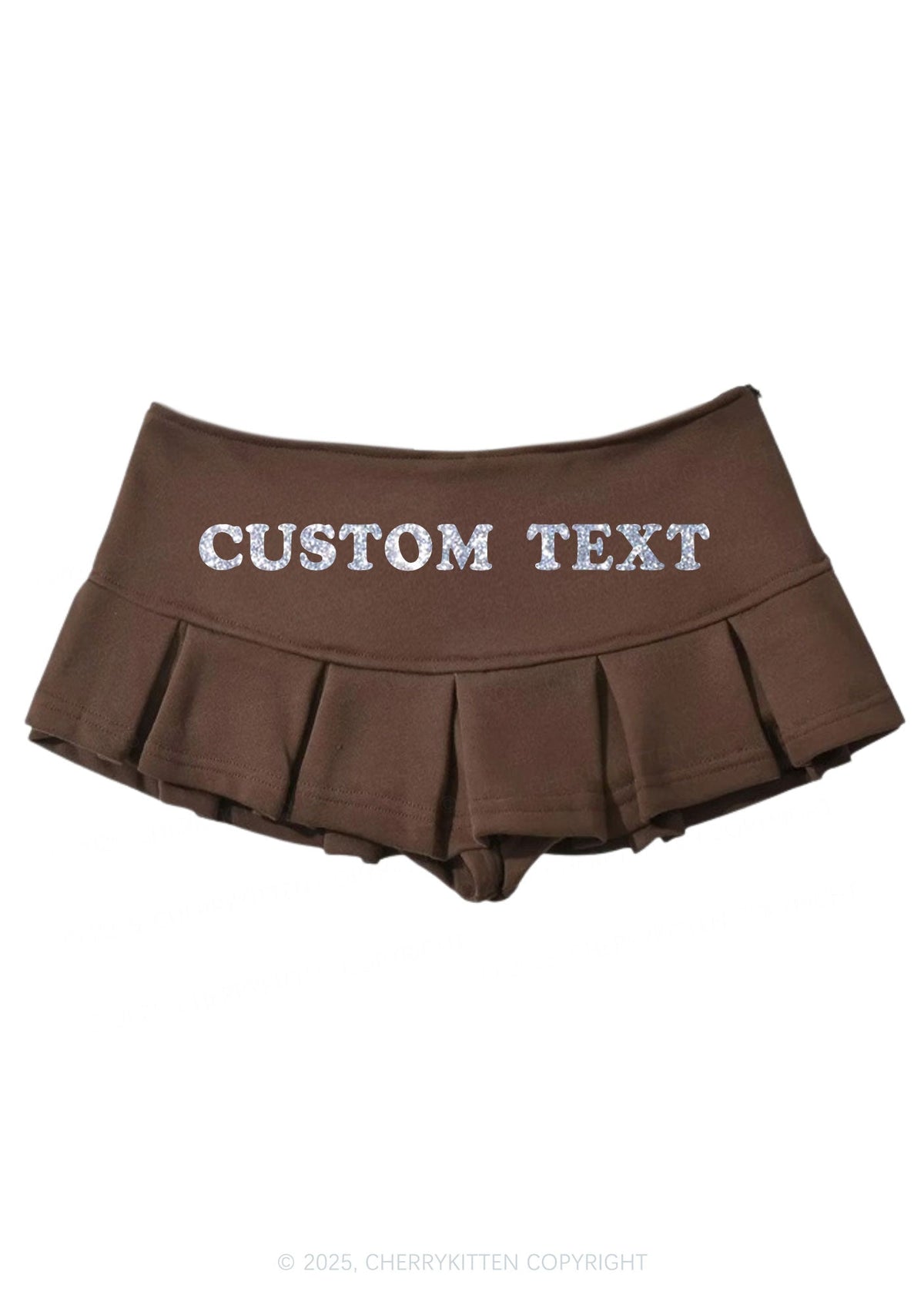 Custom Text Glitter Y2K Mini Pleated Skirts Cherrykitten