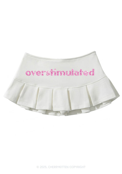 Glitter Overstimulated Y2K Mini Pleated Skirts Cherrykitten