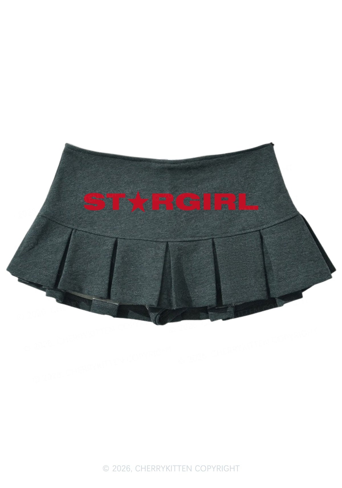 Red Stargirl Y2K Mini Pleated Skirts Cherrykitten