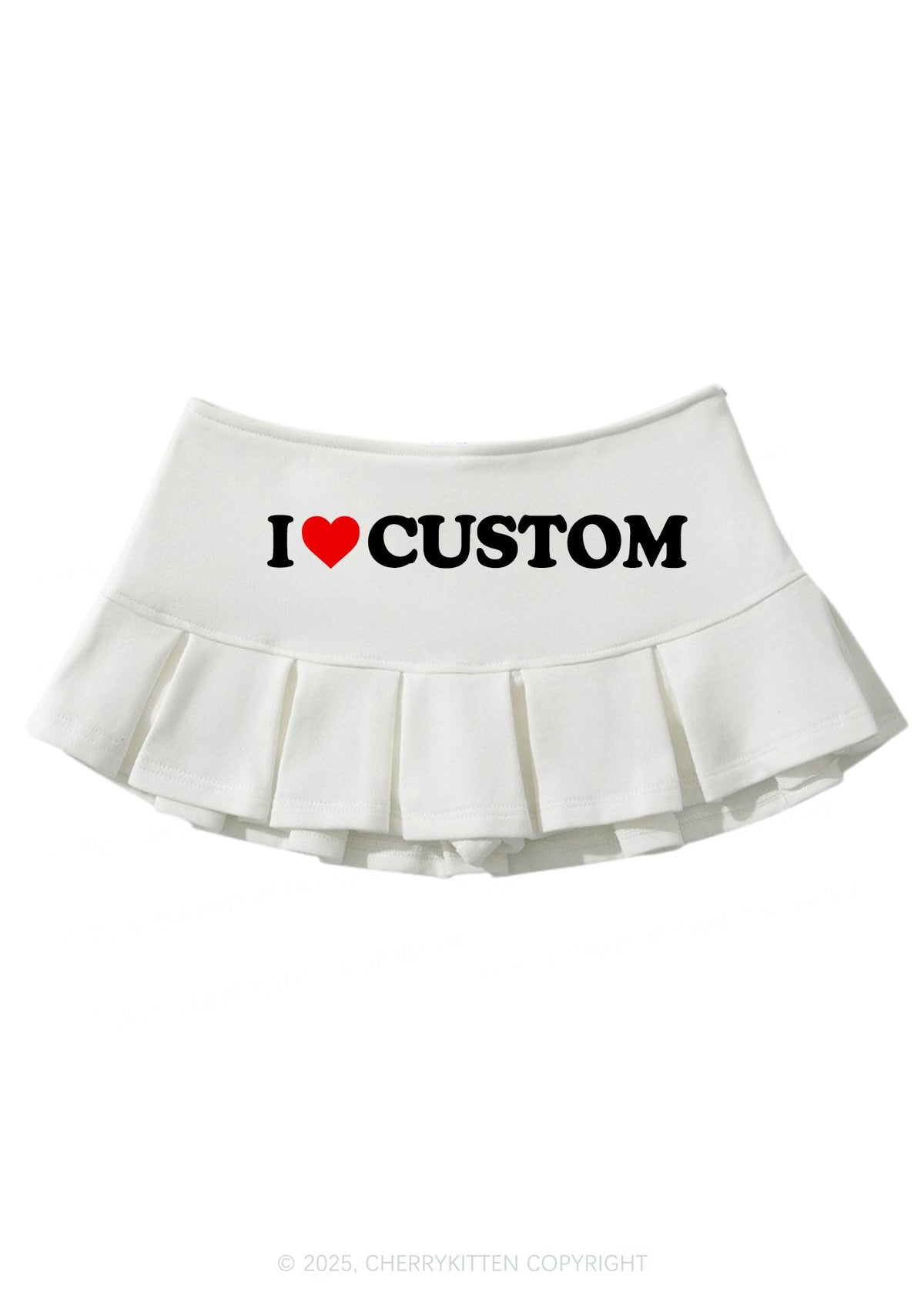I Love Custom Valentine's Day Y2K Mini Pleated Skirts Cherrykitten