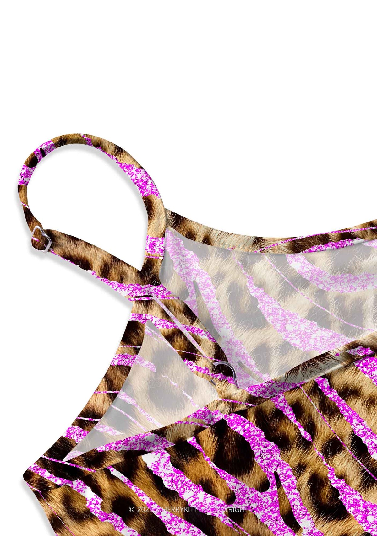 Sparkle Pink Leopard Y2K Print Slip Dress Cherrykitten