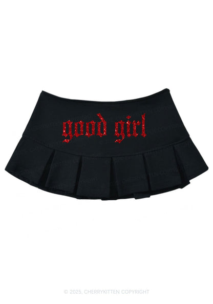 Glitter Good Girl Y2K Mini Pleated Skirts Cherrykitten