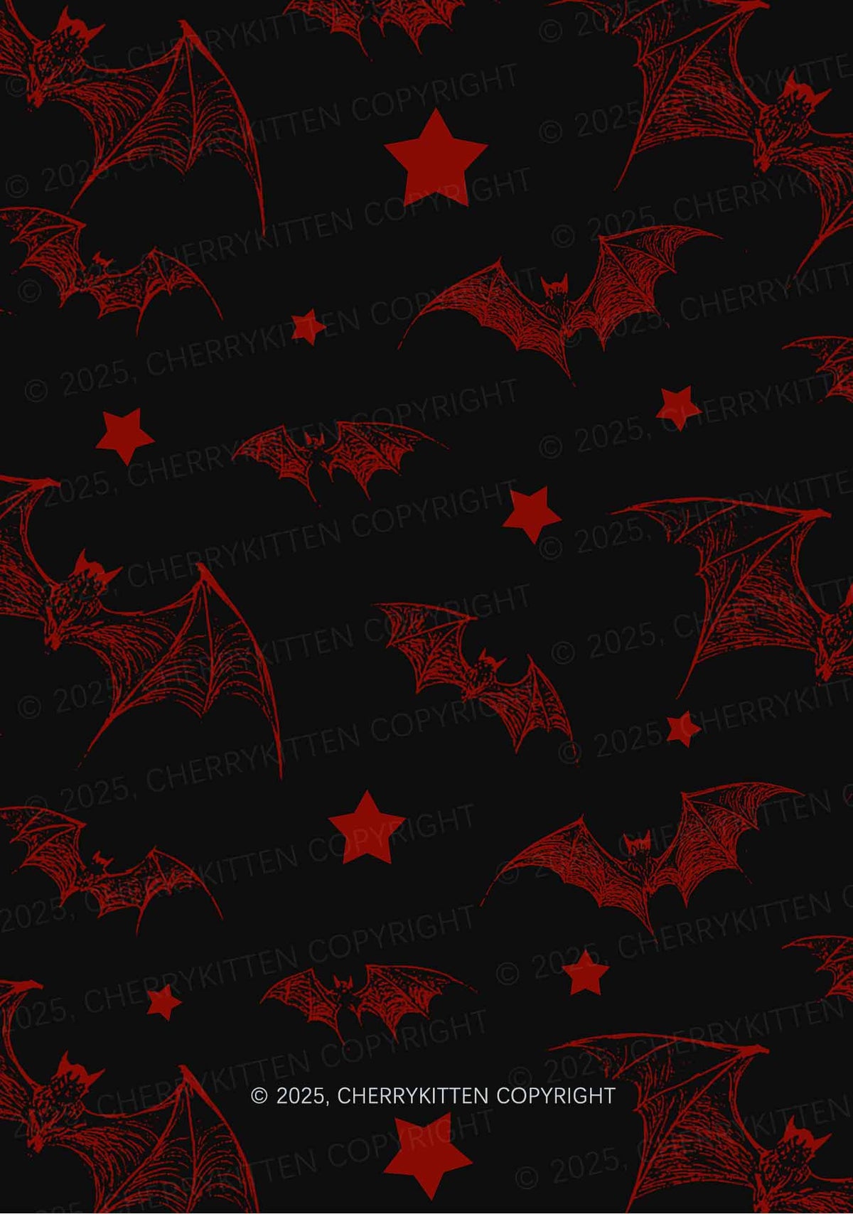 Bat And Star Y2K Print Slip Dress Cherrykitten