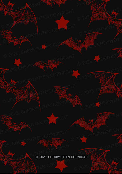 Bat And Star Y2K Print Slip Dress Cherrykitten
