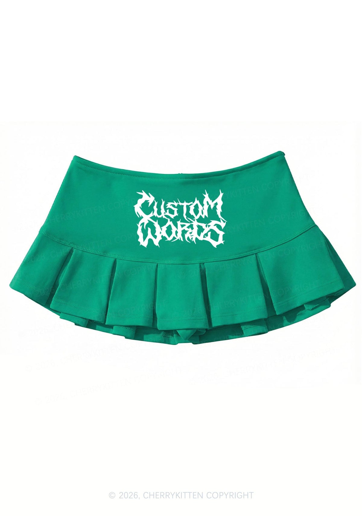 Custom Text Punk Font Y2K Mini Pleated Skirts Cherrykitten