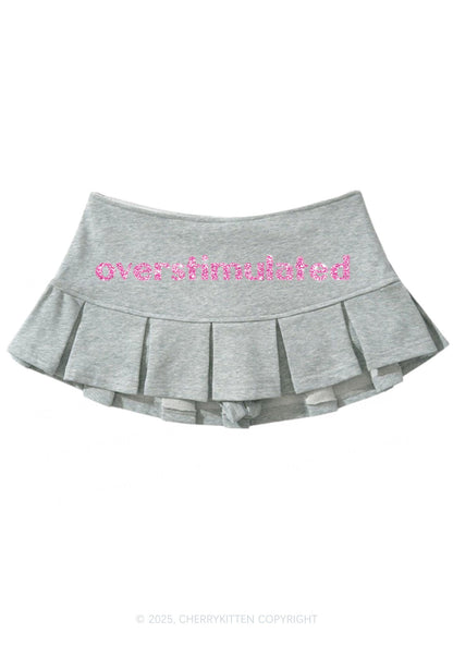 Glitter Overstimulated Y2K Mini Pleated Skirts Cherrykitten