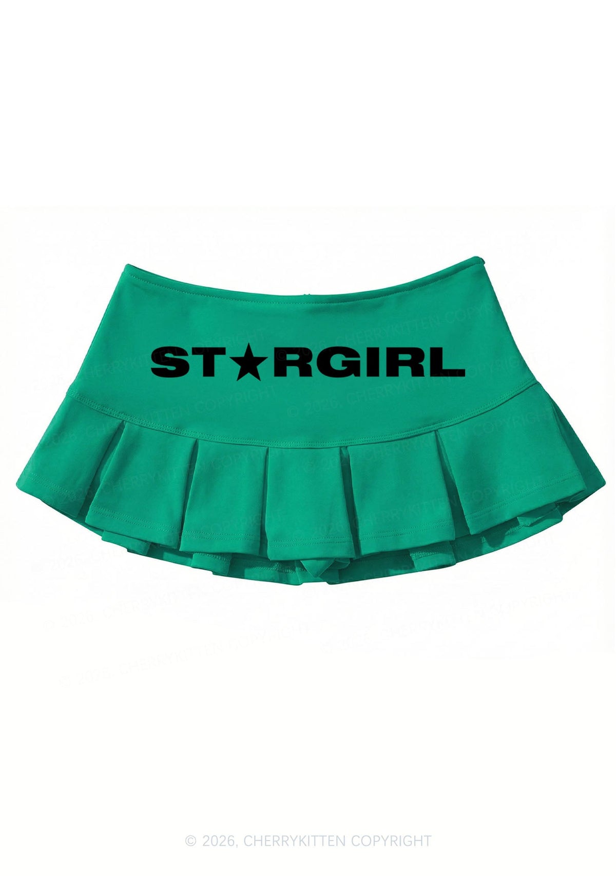 Red Stargirl Y2K Mini Pleated Skirts Cherrykitten