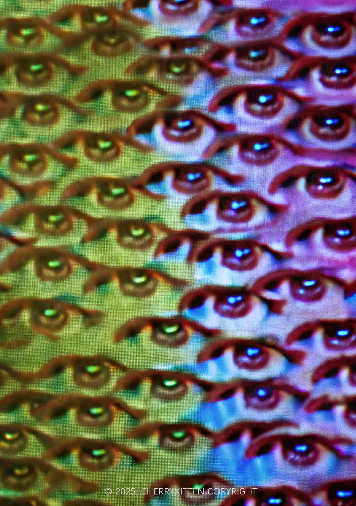 Halloween Spectrum Eyes Y2K Print Slip Dress Cherrykitten