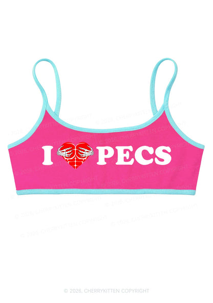 I Love Pecs Y2K Super Crop Cami Cherrykitten