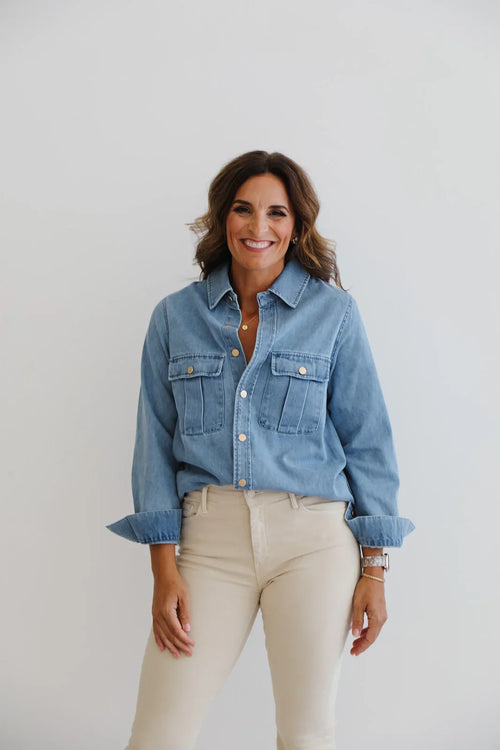 The Birdie Top-Denim