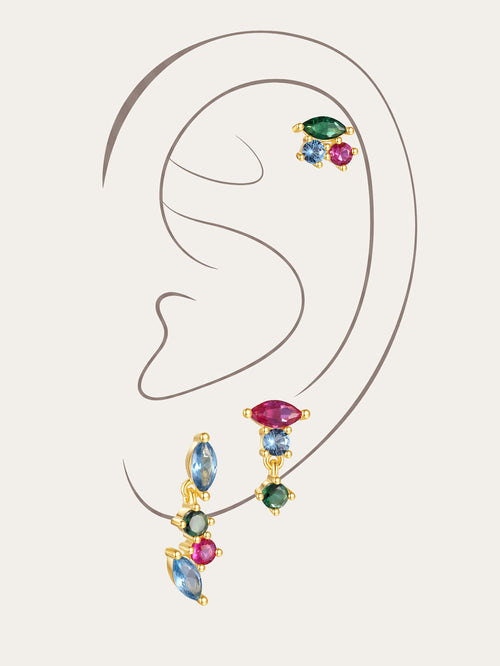 KOSINER 925 Sterling Silver Colorful Spliced Set