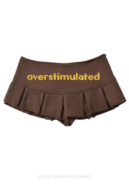 Glitter Overstimulated Y2K Mini Pleated Skirts Cherrykitten