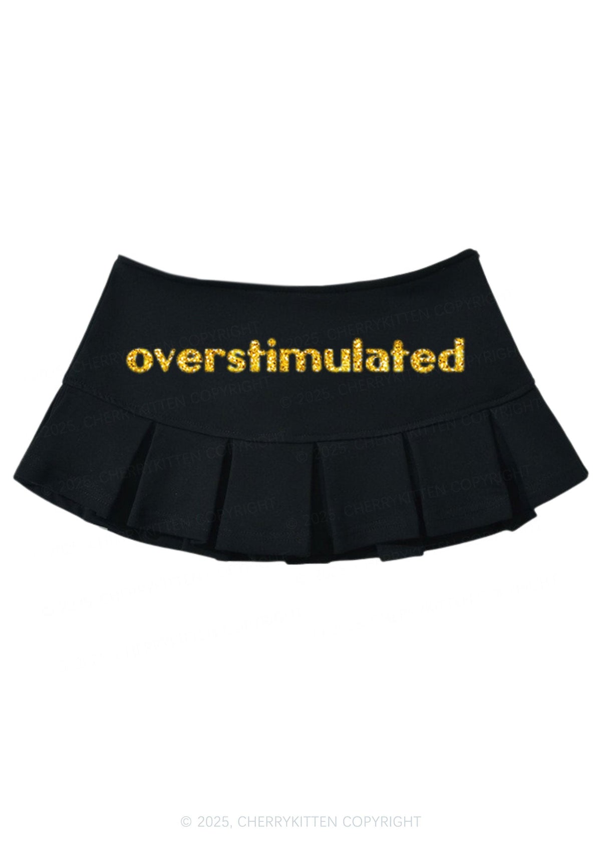 Glitter Overstimulated Y2K Mini Pleated Skirts Cherrykitten