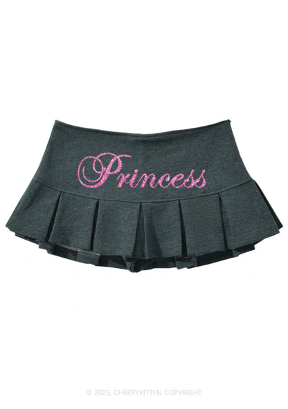 Glitter Princess Y2K Mini Pleated Skirts Cherrykitten