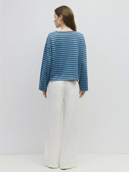 Moore Striped Long Sleeve Blue + Navy