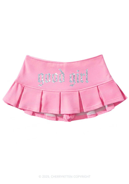 Glitter Good Girl Y2K Mini Pleated Skirts Cherrykitten
