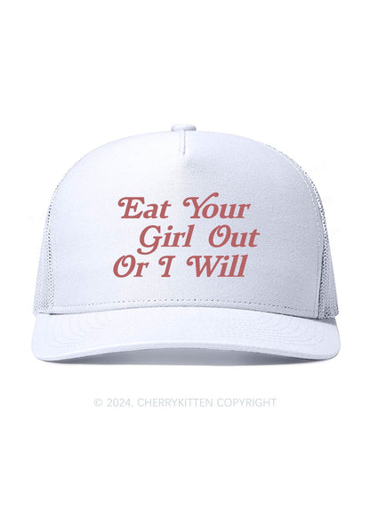 Eat Your Girl Out Y2K Trucker Mesh Hat Cherrykitten