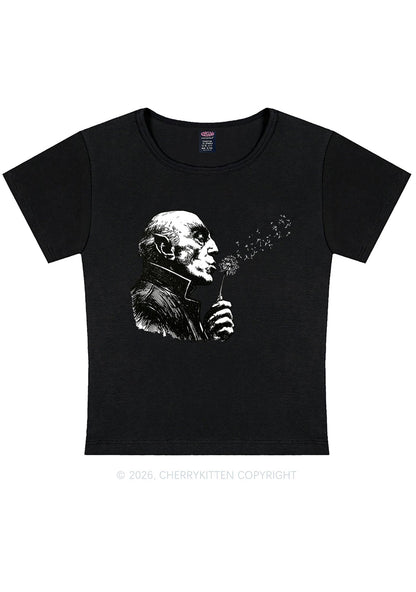 Halloween Vampire Blowing Dandelion Y2K Baby Tee Cherrykitten