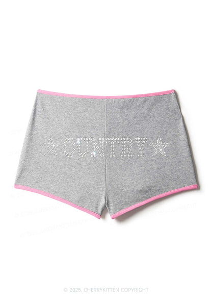 Rhinestone Cuntry Y2K Booty Shorts Cherrykitten