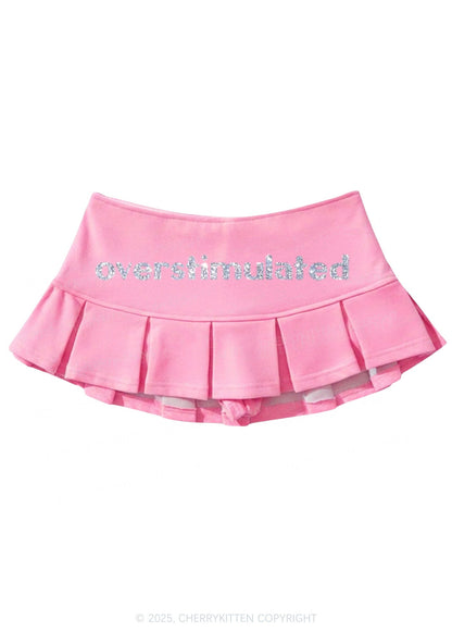 Glitter Overstimulated Y2K Mini Pleated Skirts Cherrykitten