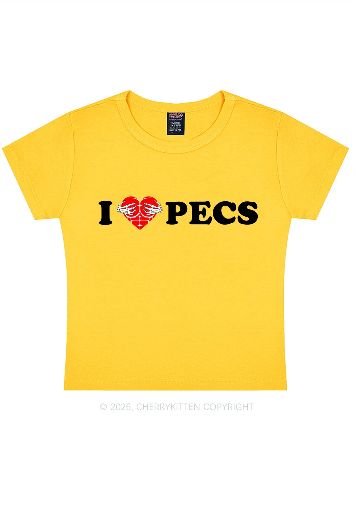 I Love Pecs Y2K Baby Tee Cherrykitten