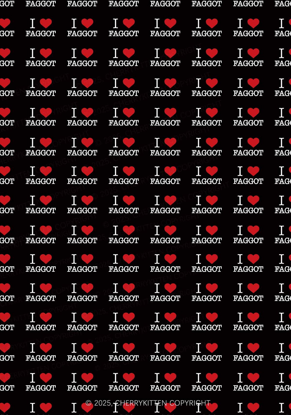 I Love Faggot Valentine's Day Y2K Print Slip Dress Cherrykitten
