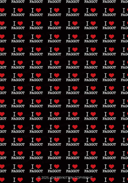 I Love Faggot Valentine's Day Y2K Print Slip Dress Cherrykitten