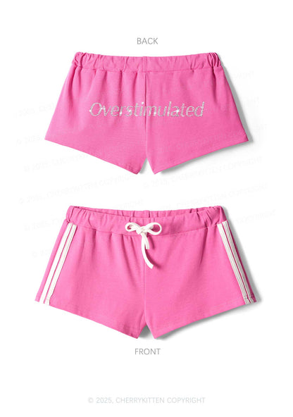 Rhinestone Overstimulated Y2K Drawstring Mini Shorts Cherrykitten