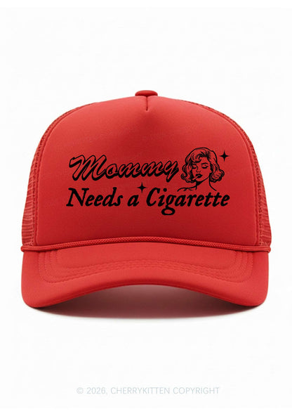 Mommy Needs a Cigarette Y2K Trucker Hat Cherrykitten