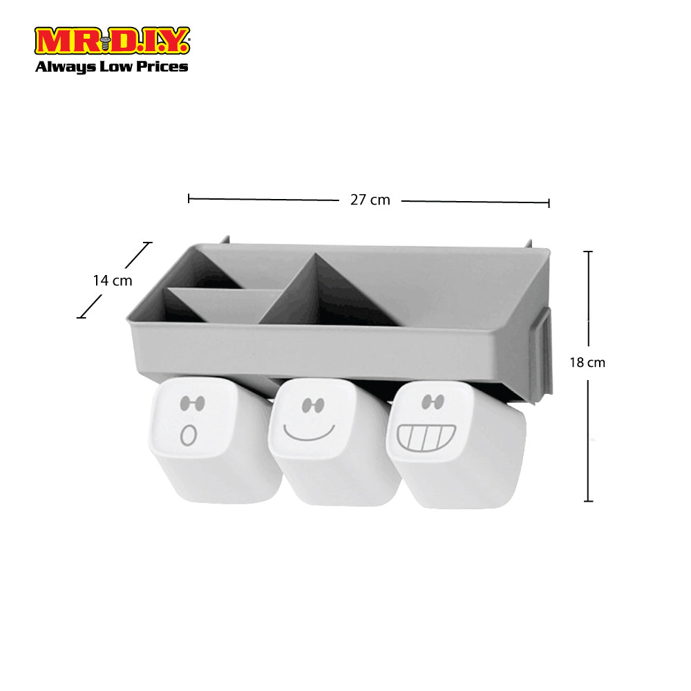 (MR.DIY) Wall-Mounted Toothbrush Holder-Grey
