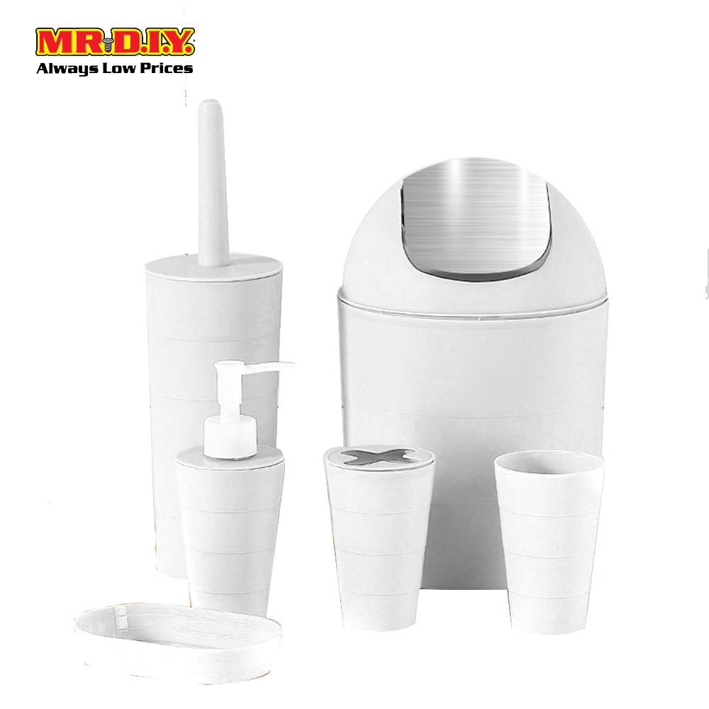 (MR.DIY) 6 in 1 Bathroom Toiletries Set White