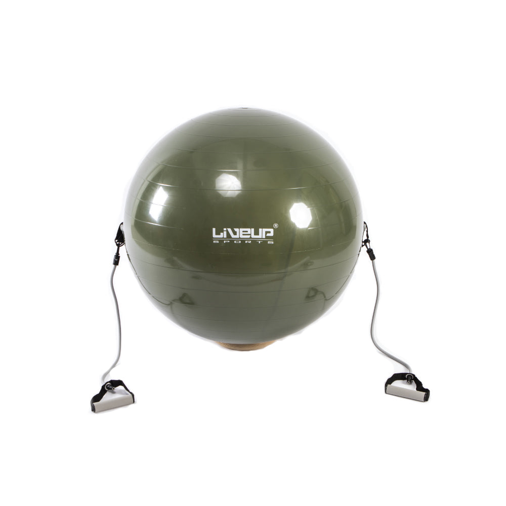 LIVEUP Sports Exercise Gym Ball With Expander - Grey (65cm) LS3227