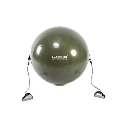 LIVEUP Sports Exercise Gym Ball With Expander - Grey (65cm) LS3227