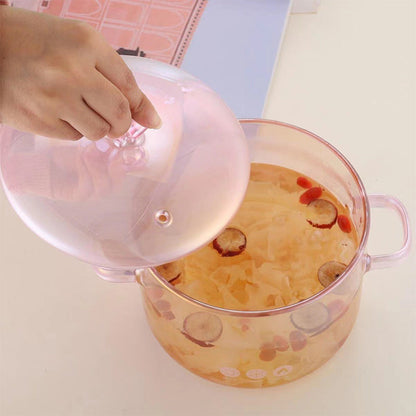 Heat Resistant Borosilicate Glass Soup Pot for Noodles