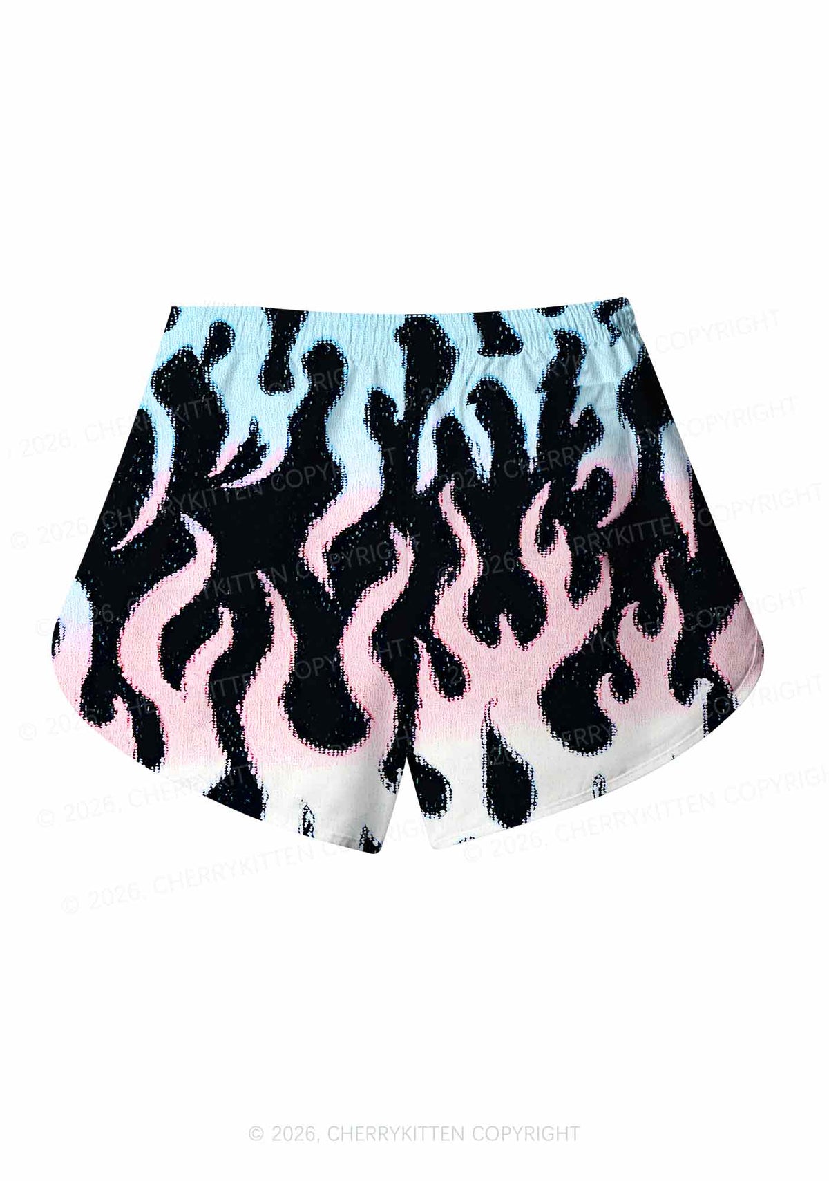 Trans Flame Pride Y2K Print Men Beach Shorts Cherrykitten